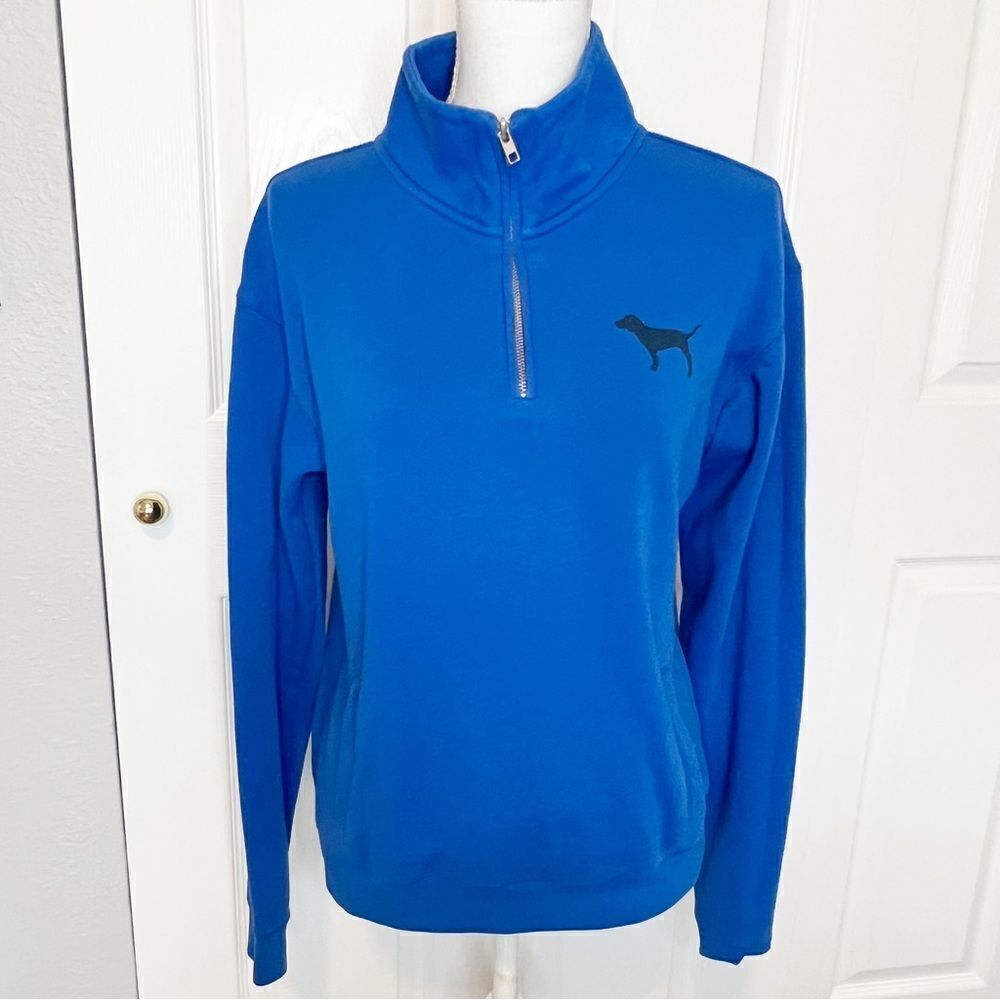 Pink Blue Zip Crewneck Sweatshirt Size XS
